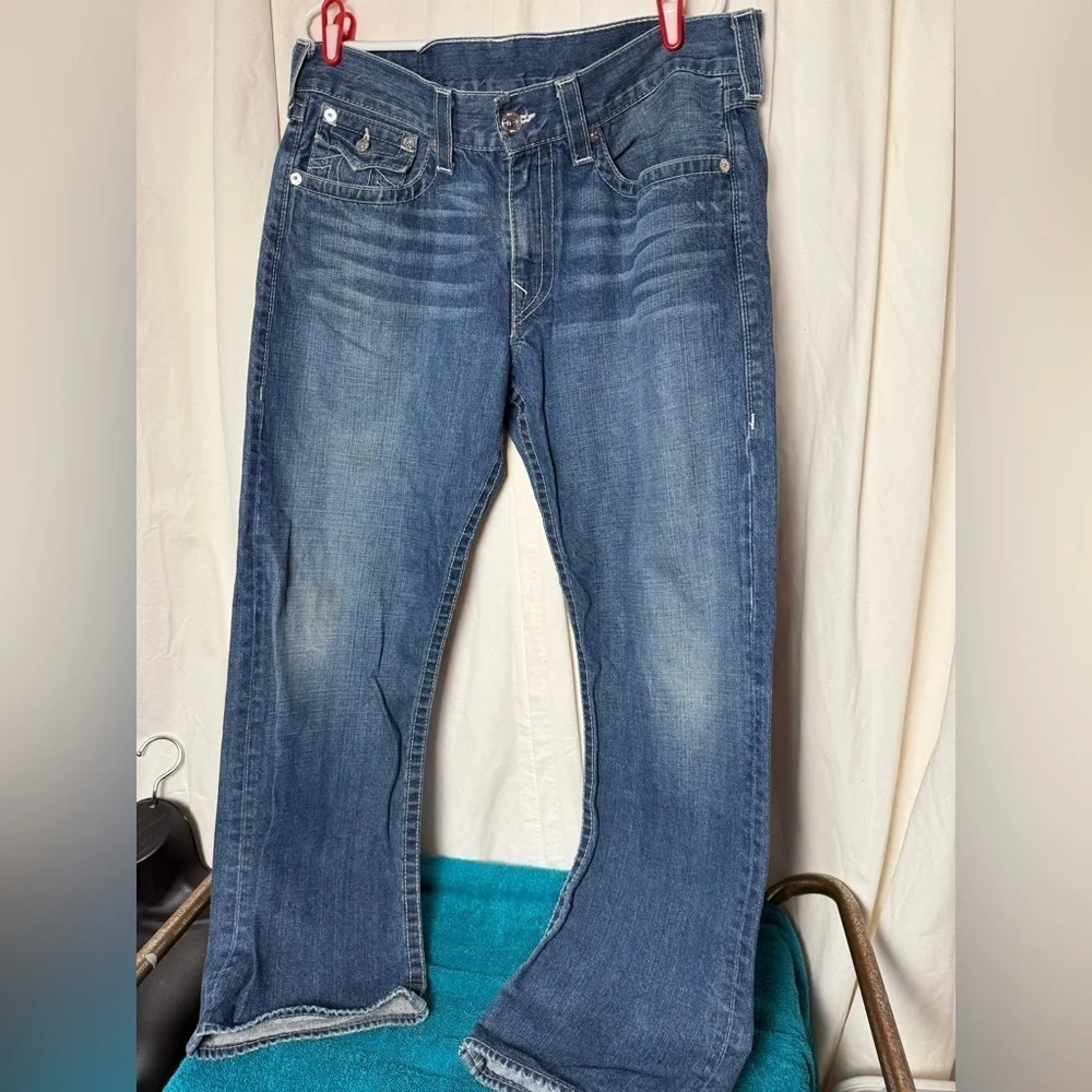 True Religion Fashion For The Senses Ricky‎ Flap Straight Mens Sz 36 Med. Wash
